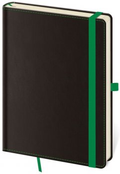 Tečkovaný zápisník Black Green L (čtverečkovaný)