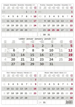 Pětiměsíční kalendář šedý