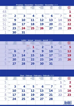 Tříměsíční kalendář modrý