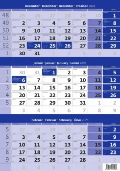Trojmesačný kalendár modrý