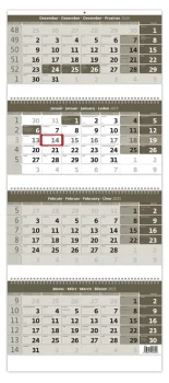 Štvormesačný kalendár šedý so špirálou