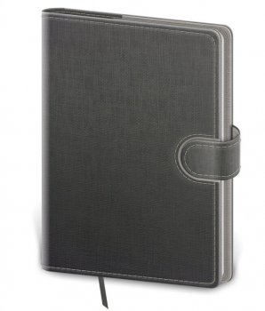 Tečkovaný zápisník Flip L šedo/šedý (čtverečkovaný)