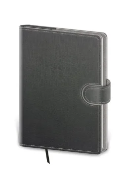 Zápisník Flip L linajkový šedo/šedý