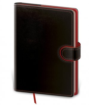 Zápisník Flip M bodkovaný čierno/červený